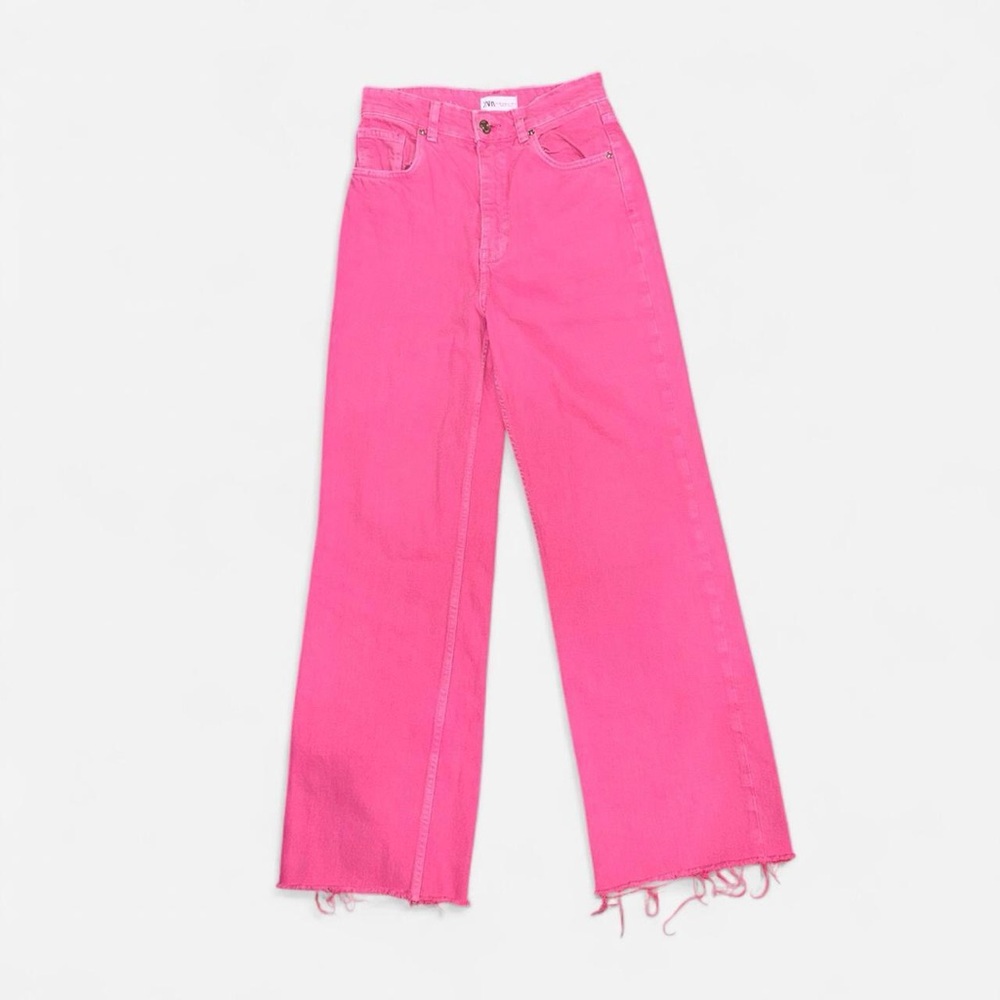 Zara Hot Pink Straight-Leg Jeans